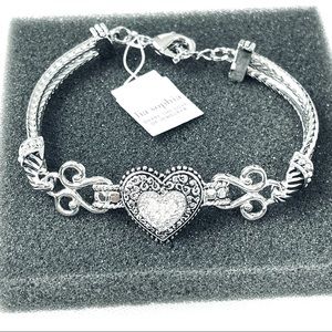 LIA SOPHIA Bracelet LOVE DUST silver chain heart 7.5-8.5 fashion jewelry NEW